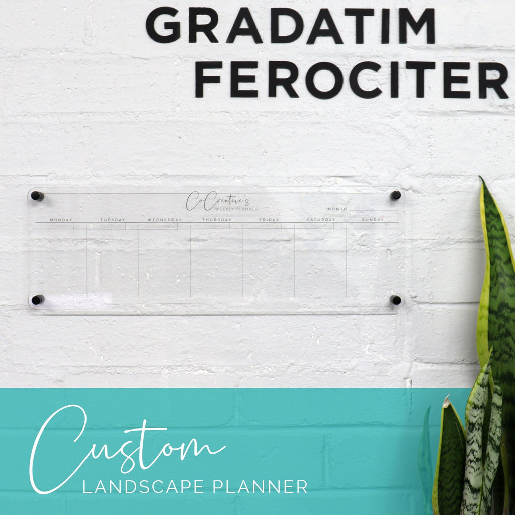 Custom landscape weekly wall planner - acrylic whiteboard calendar - family wall planner organiser