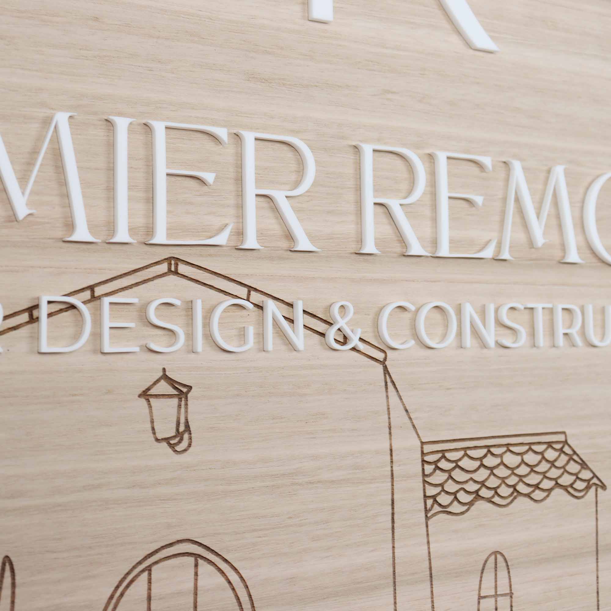 Custom Work Signage Custom Business Signage - Engraved Wood and Acrylic Detail Design ...