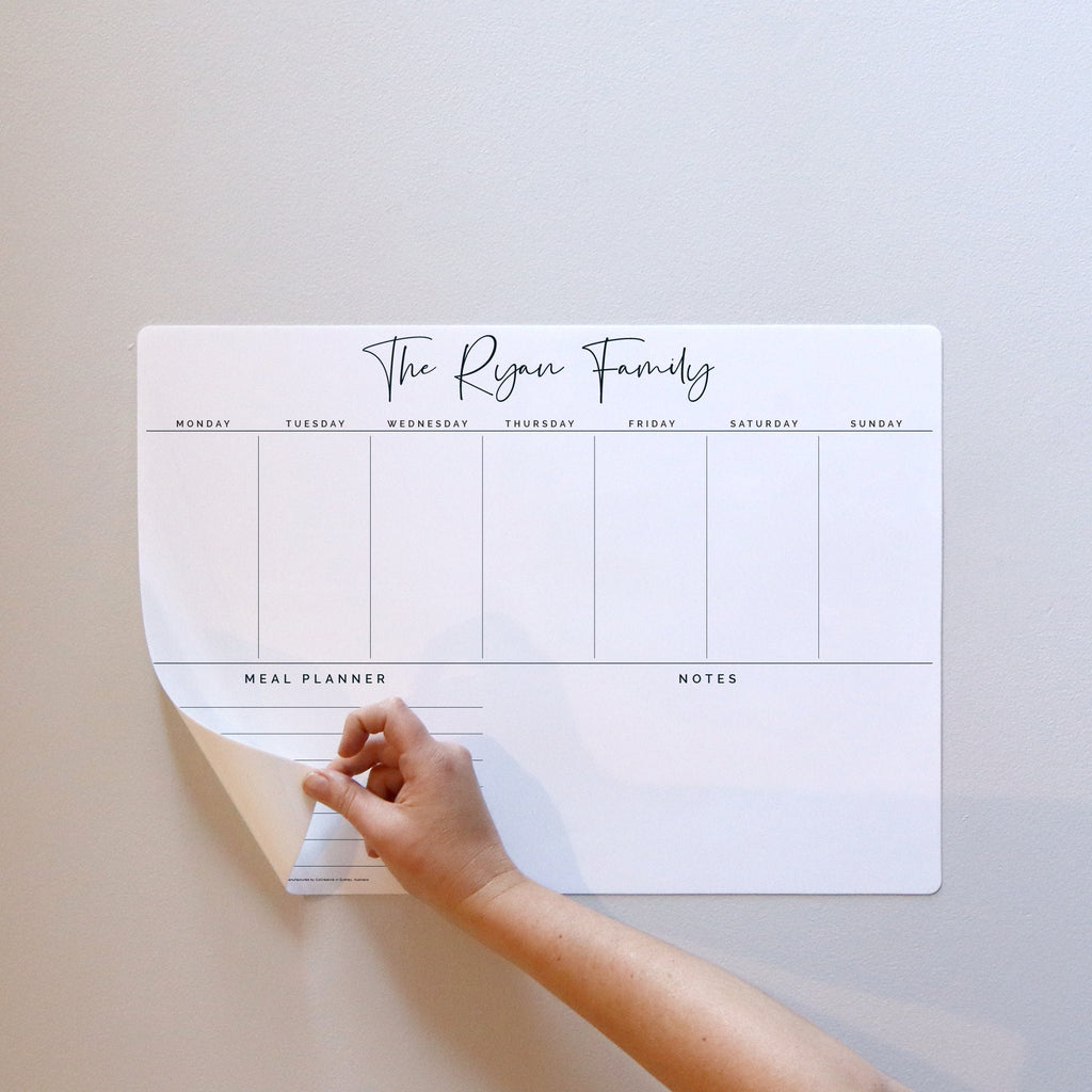 REMOVABLE A3 Custom Weekly Fridge Planner - Meal Planner and Notes Section - Removable Whiteboard Calendar - Family Organiser - LANDSCAPE