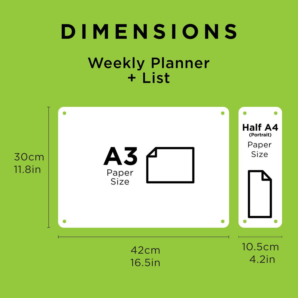 Weekly MEAL Planner Magnetic Fridge Acrylic Planner A3