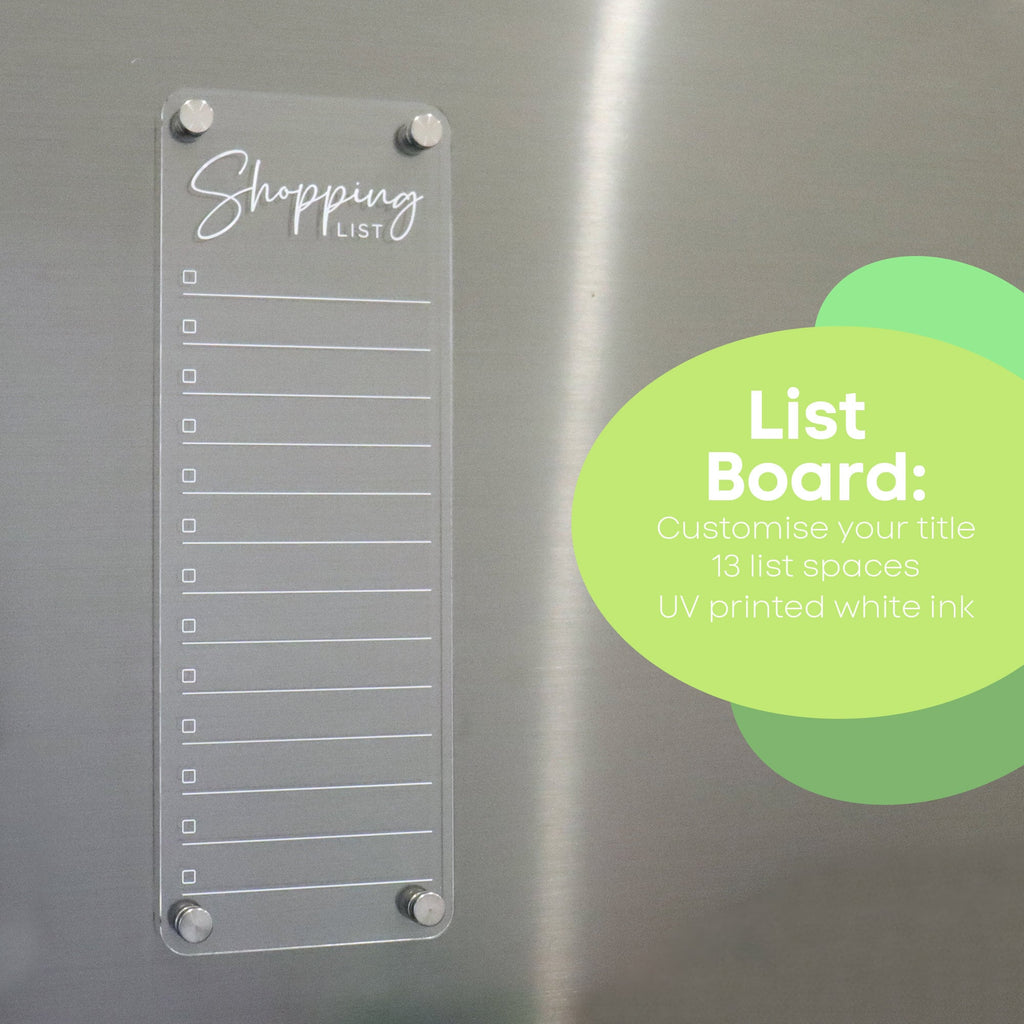 Weekly MEAL Planner Magnetic Fridge Acrylic Planner A3