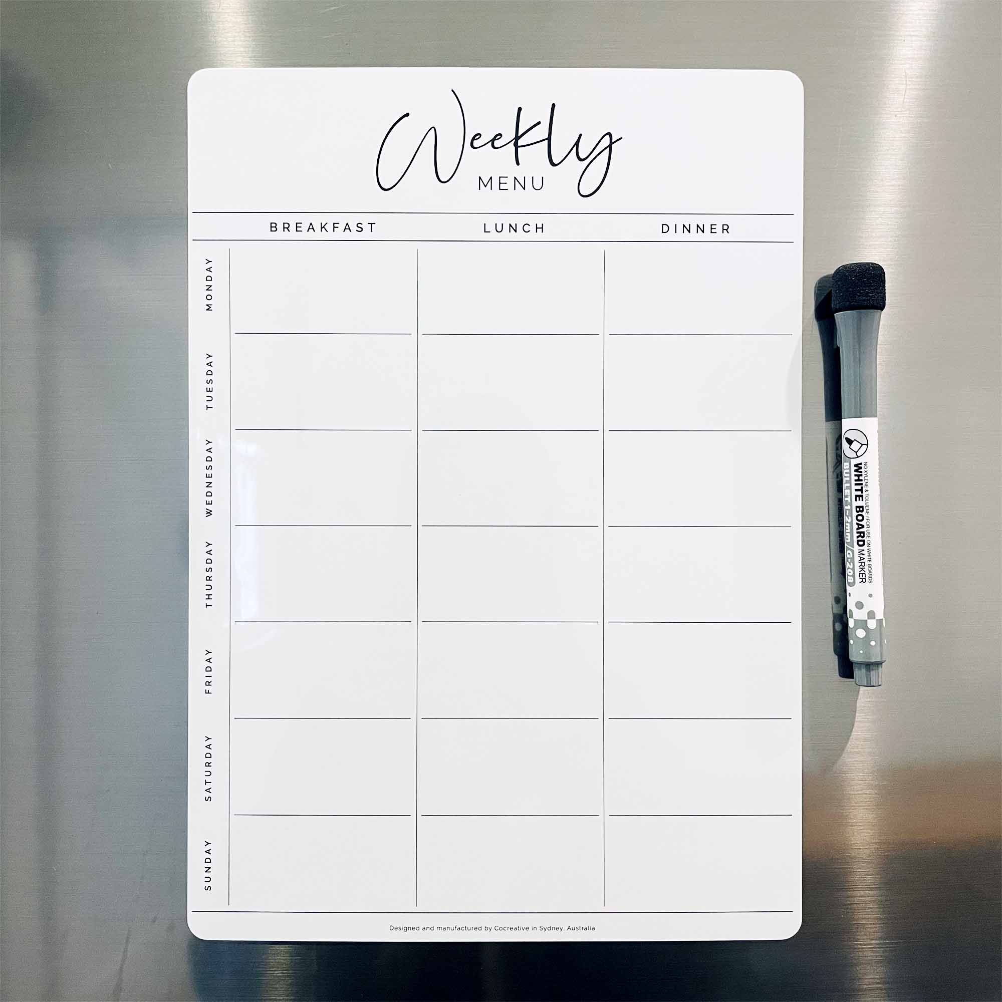 Custom Weekly Meal Planner - Breakfast Lunch Dinner Planner - Magnetic ...