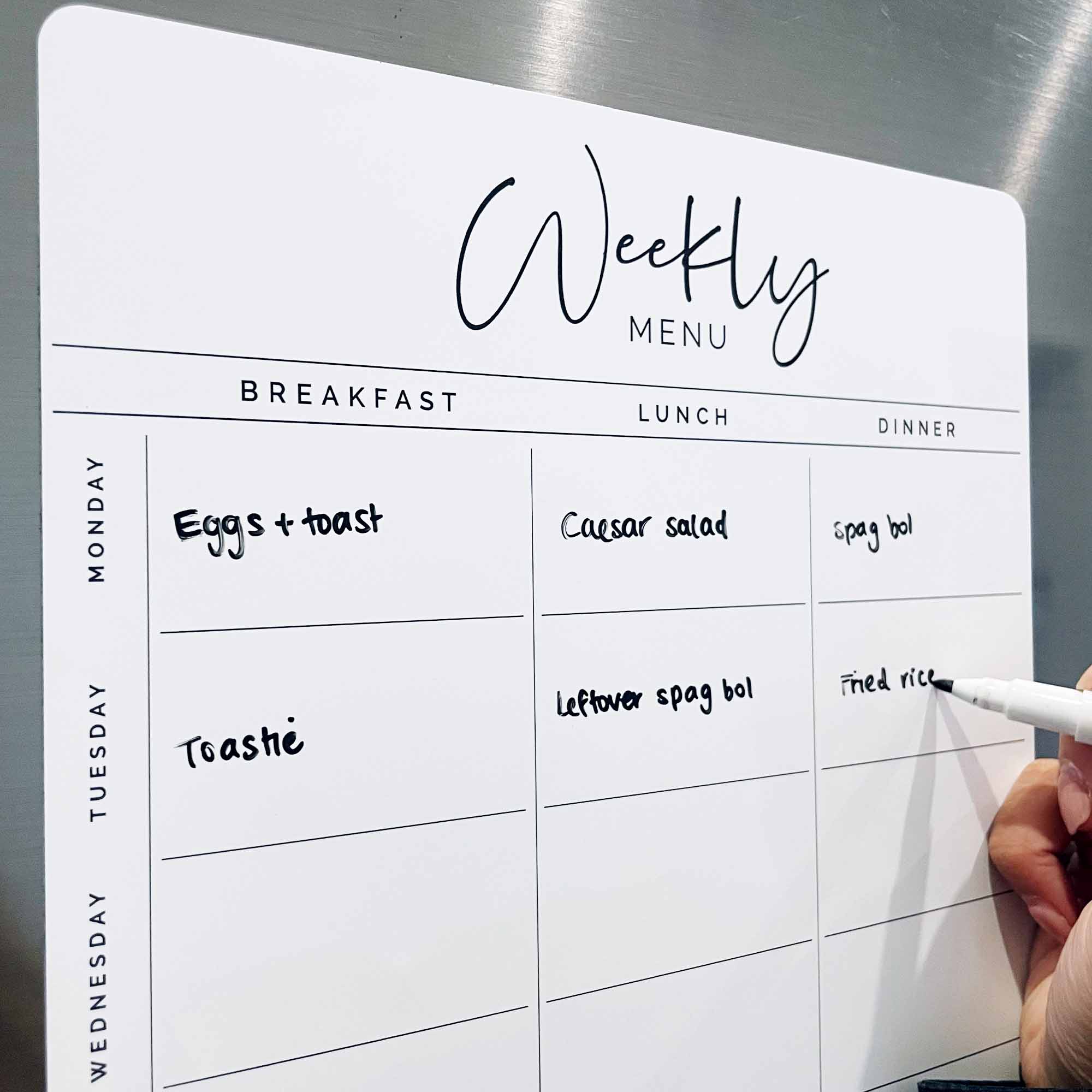 Custom Weekly Meal Planner - Breakfast Lunch Dinner Planner - Magnetic ...