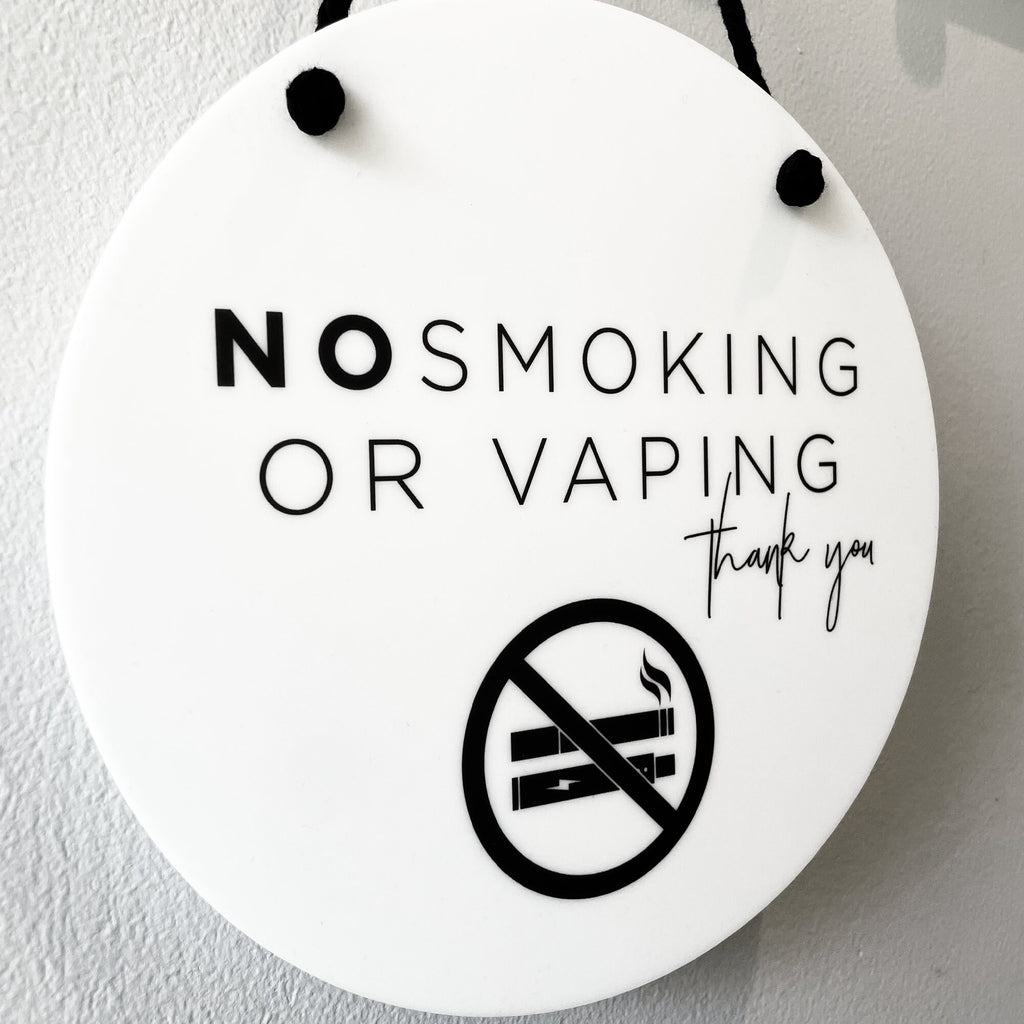 No Smoking or Vaping sign - Plaque Wall Hanging Door Sign - Business sign - Outdoor - No Smoking sign - No Vaping sign