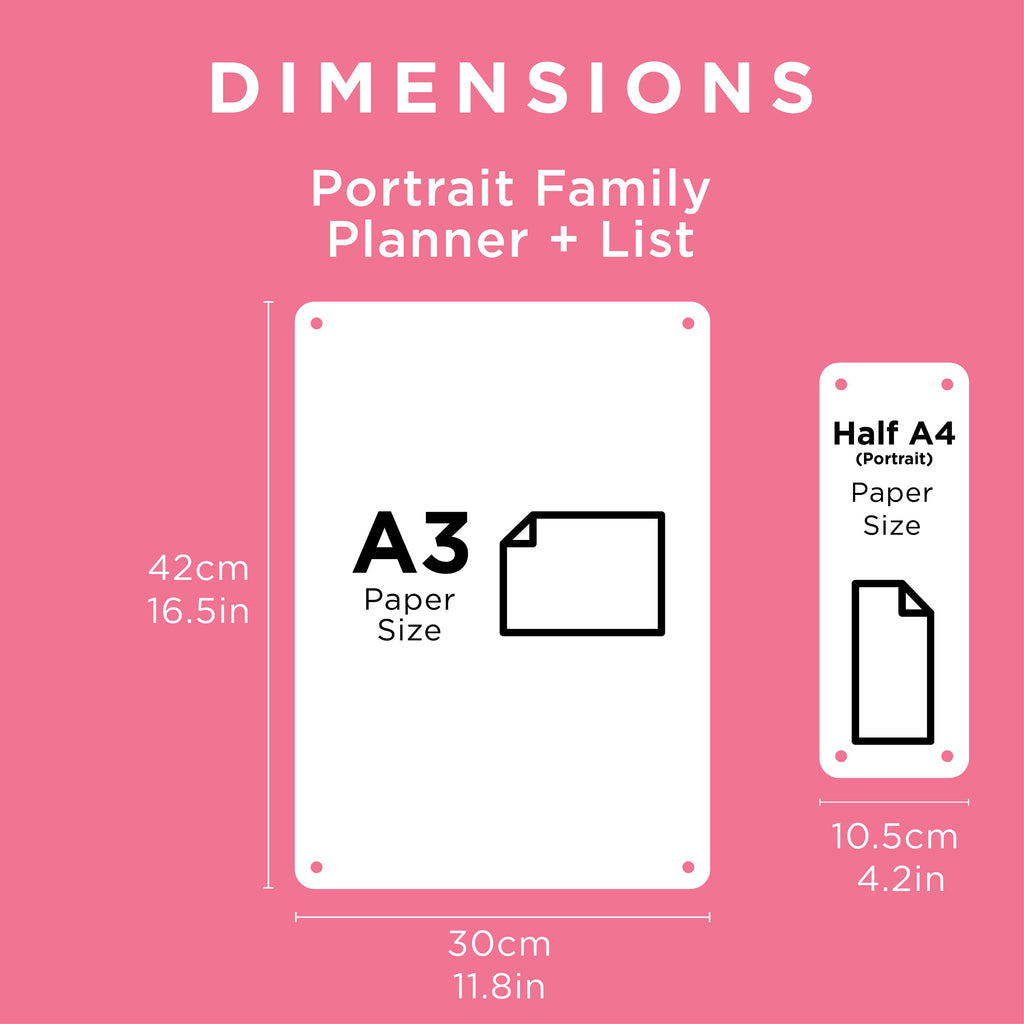 PORTRAIT A3 Fridge Acrylic Weekly Planner