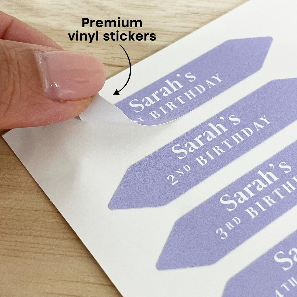 Personalised Vinyl Height Chart Labels - Custom Name Height Chart Stickers