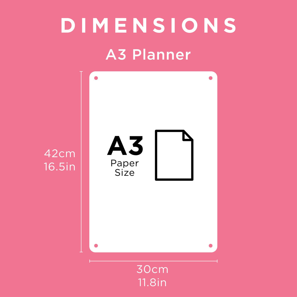 BLANK A3 Fridge Acrylic Planner - Premium Clear Acrylic Whiteboard - Family Organiser - Notes Board - Scribble Board