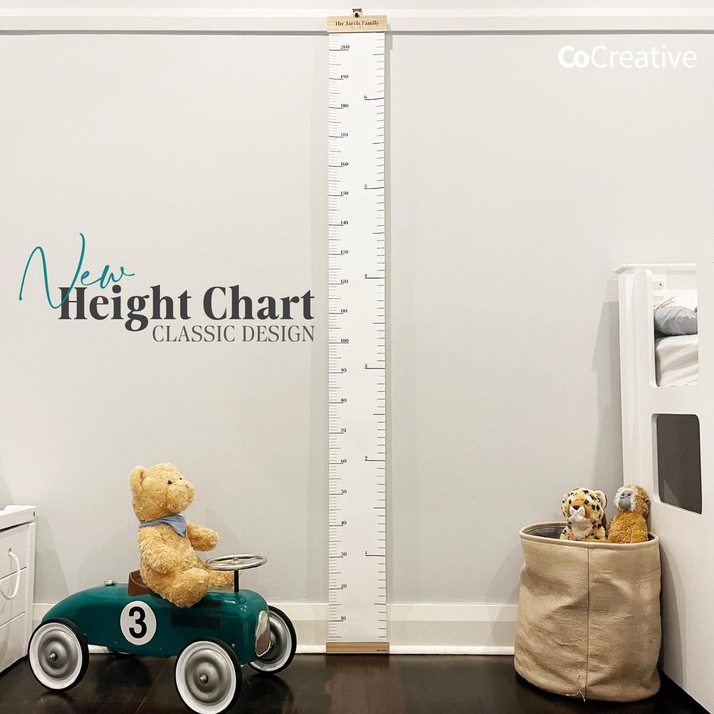 Custom Name Kids Height Chart | Portable Canvas Growth Chart | Removable Height Ruler - Imperial & Metric Measurements Growth Tracker | NEW!