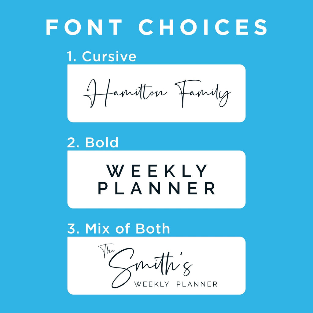 Custom Family A3 Landscape REMOVABLE Planner - Removable Adhesive Weekly Organiser for the Whole Family - Custom Family Name Columns