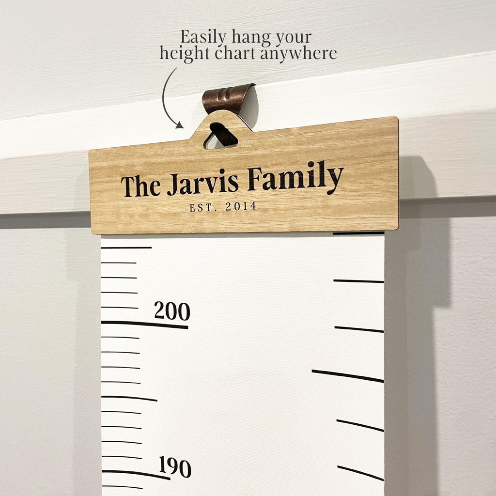 Custom Name Kids Height Chart | Portable Canvas Growth Chart | Removable Height Ruler - Imperial & Metric Measurements Growth Tracker | NEW!