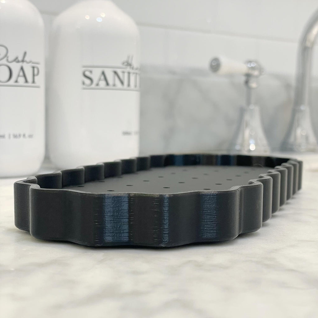 Bottle Tray - 3D Printed Bottle Tray with Drip Tray Insert for 3 Bottles - Kitchen Bottle Tray - Bathroom Shower Organisation