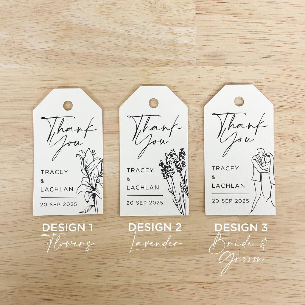 Custom Thank You Wedding Favor Tags | Custom Gift Tags | Floral Tags | Bride and Groom Wedding Tags | Personalised Swing Tags