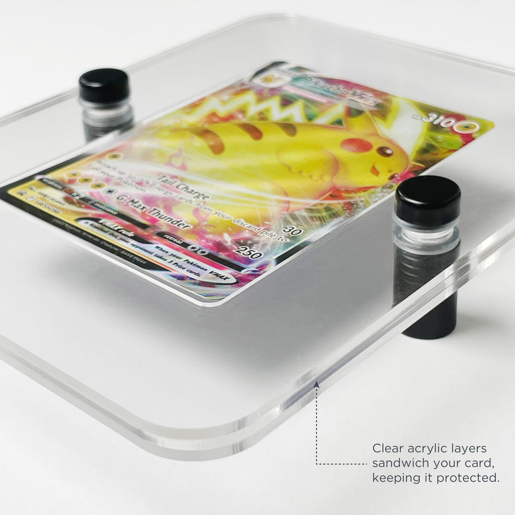 Custom Trading Card Display Frame - Fits 1-4 Cards | Personalised Trading Card Wall Mounted Display | Clear Acrylic Playing Card Display