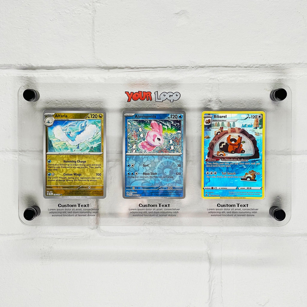 Custom Trading Card Display Frame - Fits 1-4 Cards | Personalised Trading Card Wall Mounted Display | Clear Acrylic Playing Card Display