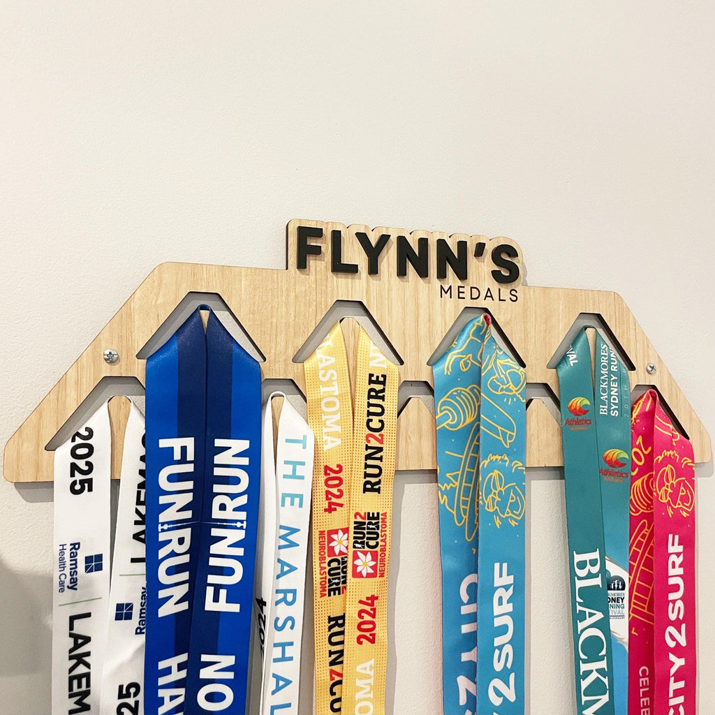 Personalised Medal Display - Display Your Sporting Medals & Achievements - Custom Running Medal Display - Medal Hanger - Athlete Gift