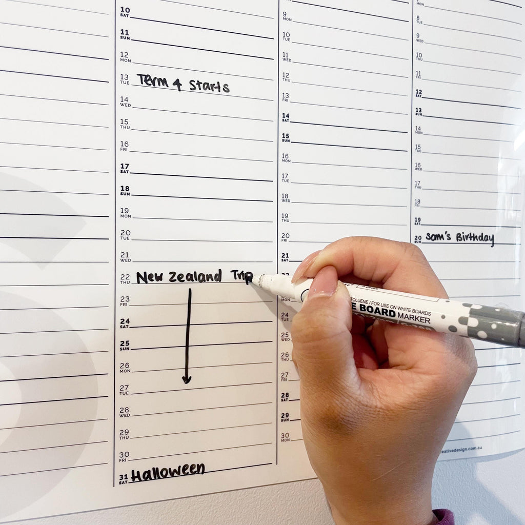 2026 Full-Length Removable Yearly Planner - Removable Whiteboard 2026 Calendar - Organiser and Year Calendar - Days & Dates of the Week