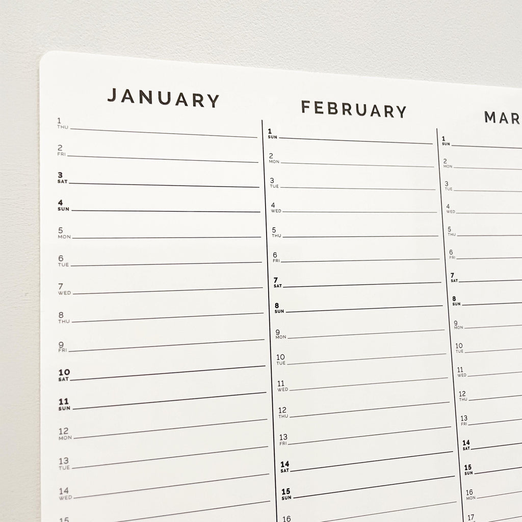 2026 Full-Length Removable Yearly Planner - Removable Whiteboard 2026 Calendar - Organiser and Year Calendar - Days & Dates of the Week