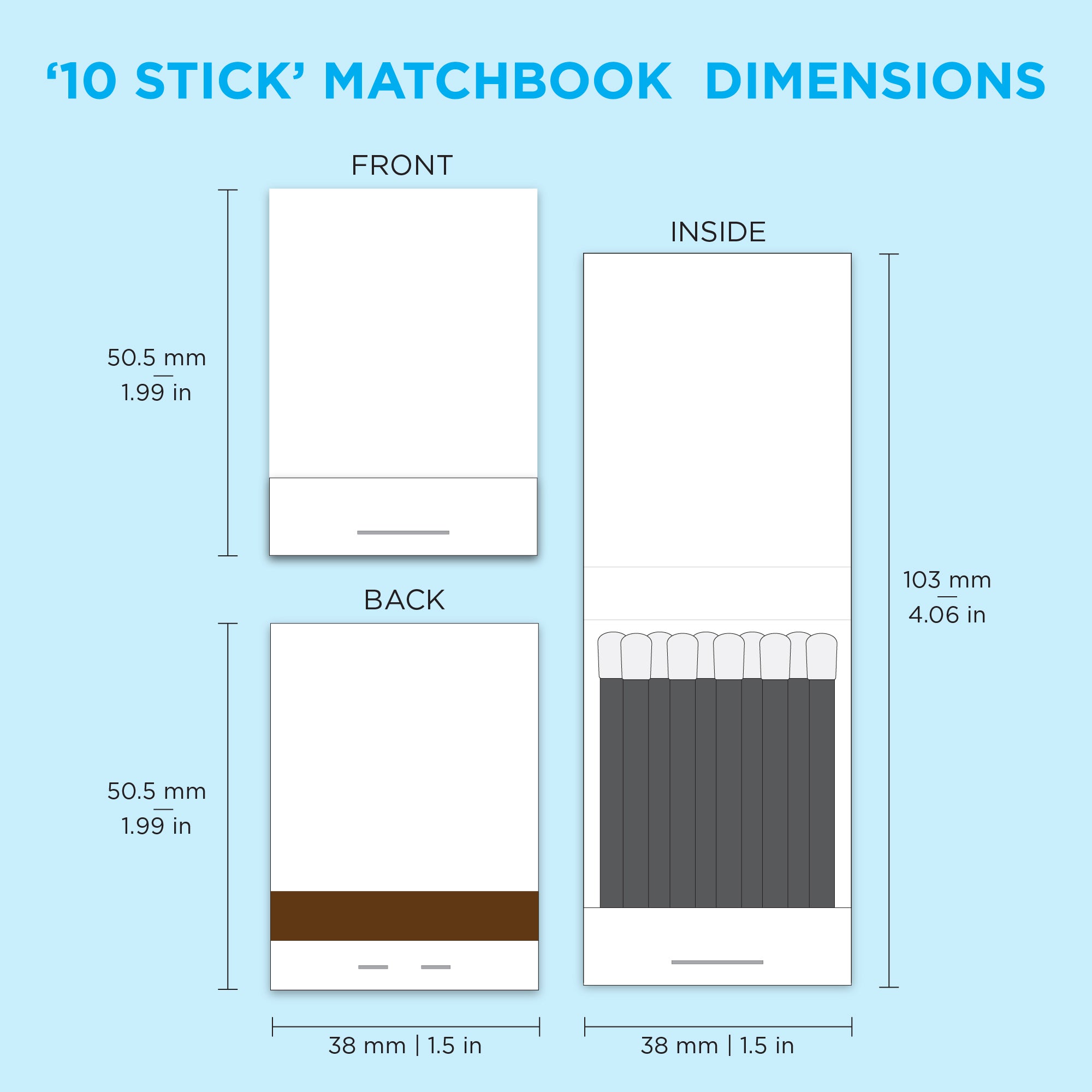 Matchbox Size In Inches Custom Business Matchbooks AU | CoCreative Design