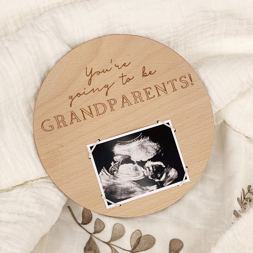 You're Going to be Grandparents! etched baby announcement