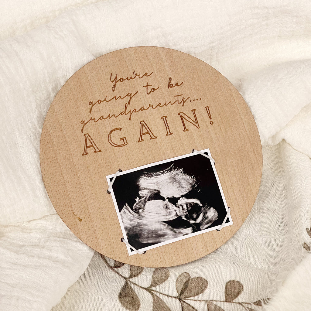 You're Going to be Grandparents... AGAIN! Etched baby announcement