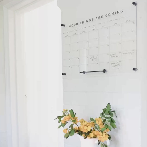 Custom wall planner - Monthly + List design - acrylic whiteboard calendar - family wall planner organiser