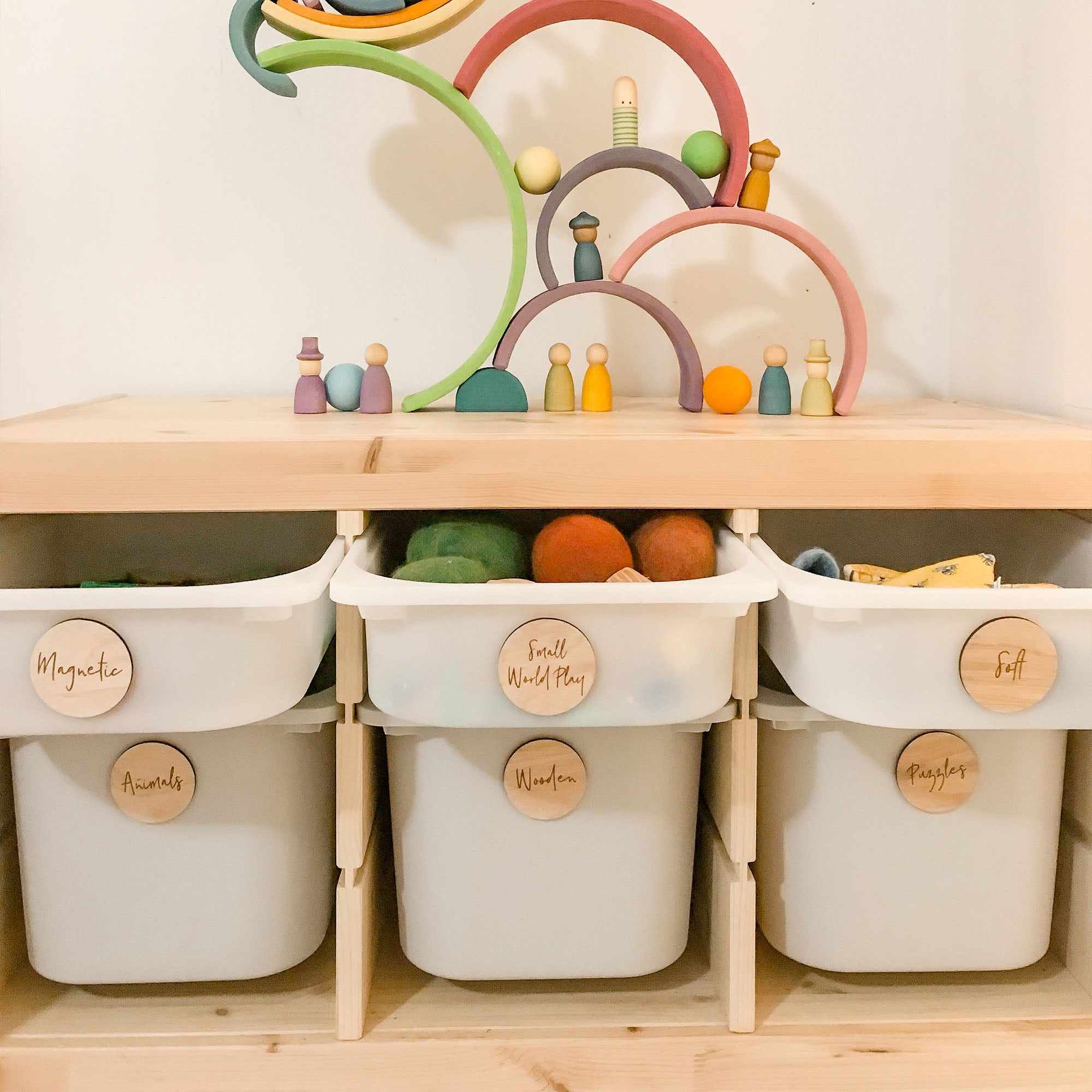 Label Toy Set Personalised Wooden Toy Labels for Toy Storage Boxes - Text Only ...