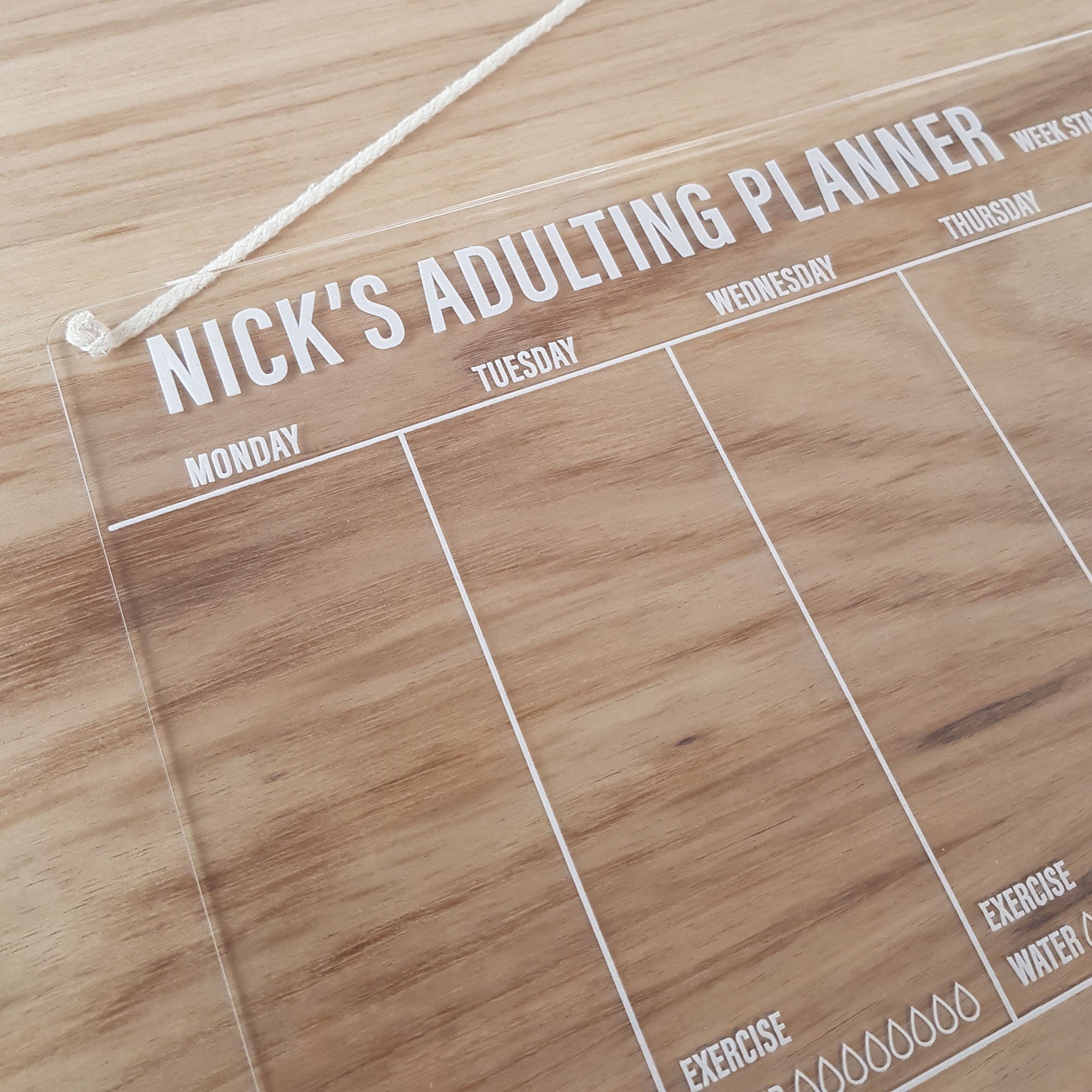 Adulting Chart Adulting Chart - Acrylic Weekly Planner and Health Tracker – CoCreative ...