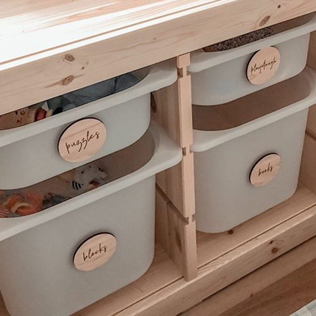 Label Toy Set Personalised Wooden Toy Labels for Toy Storage Boxes - Text Only ...