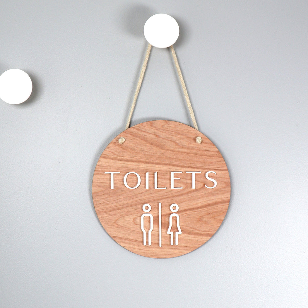 Toilet Wooden Business Sign -  Restroom Sign, Toilet Sign, Bathroom Door Sign, Bathroom Signs, WC Sign, Toilet Door Sign, Wood Restroom Sign