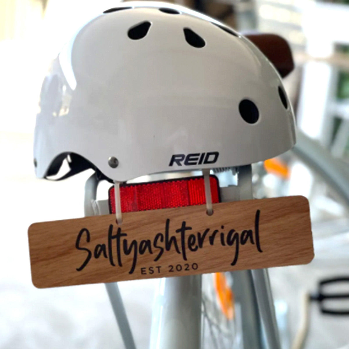 Wooden Bike Name Plate Sign - personalised name or logo – CoCreative Design