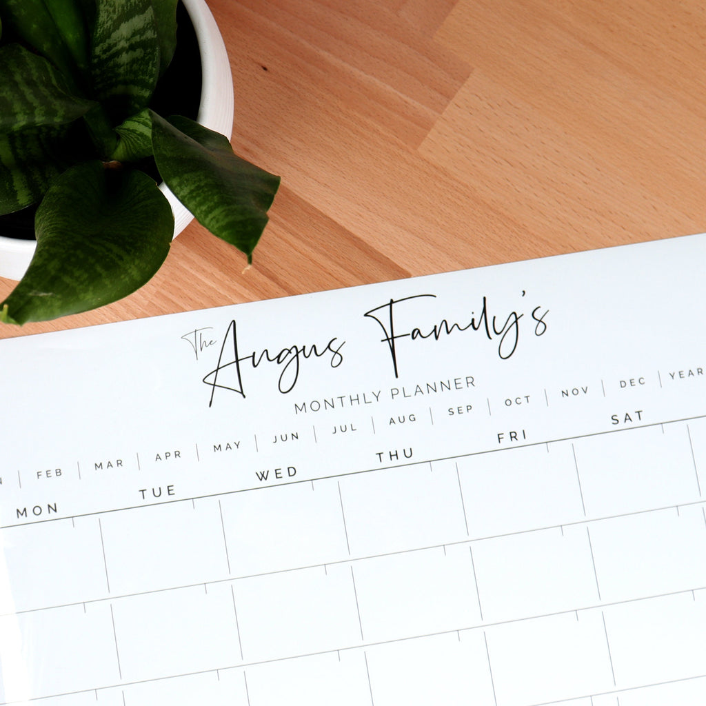 Custom Portrait monthly fridge planner - magnetic whiteboard calendar - family organiser