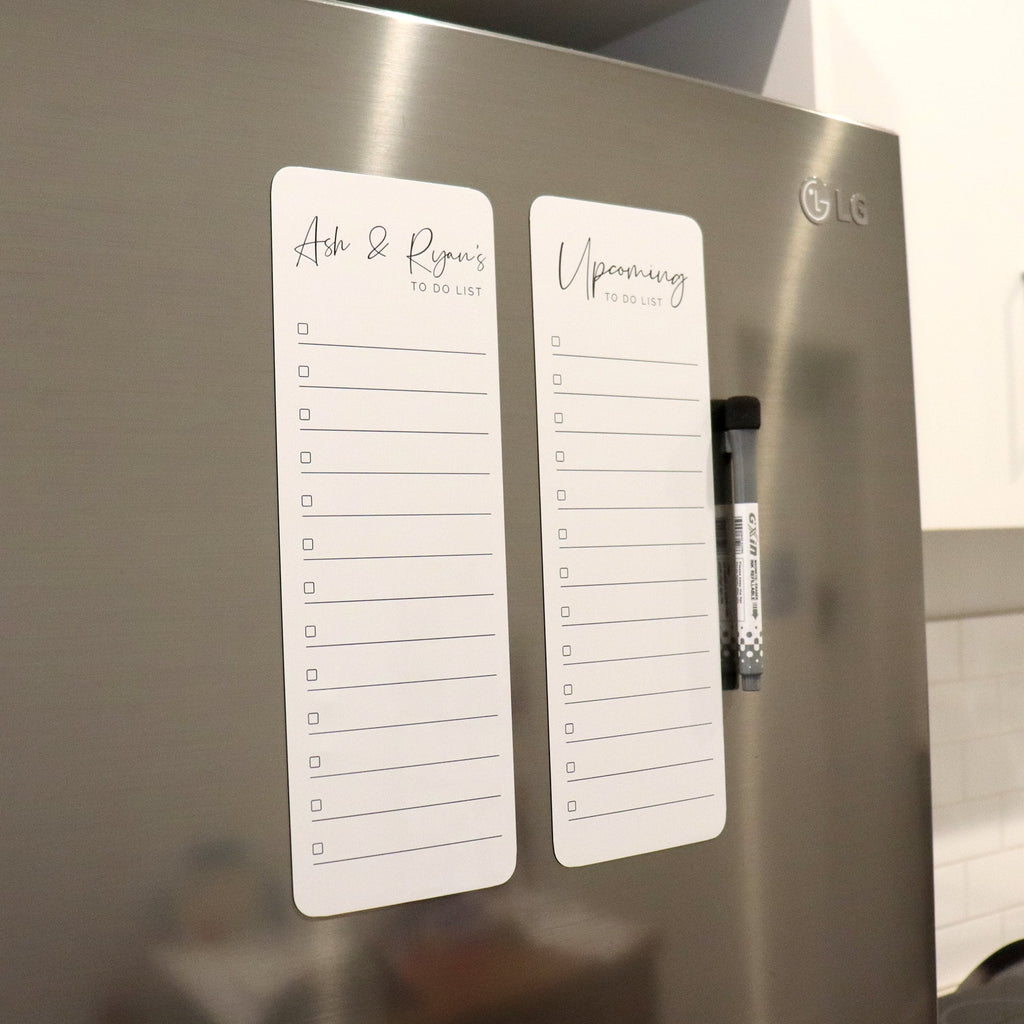 Custom fridge list planner - magnetic whiteboard to do list - family organiser