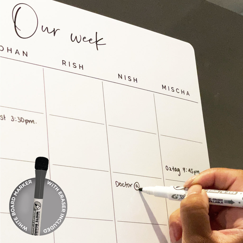 Custom Family Fridge Planner - Weekly Planner - Magnetic whiteboard calendar - Family Organiser - PORTRAIT
